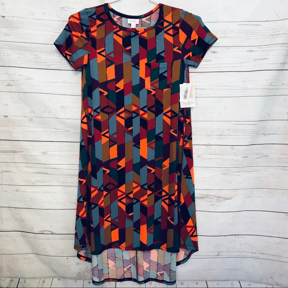 LuLaRoe Carly Dress Sz 2XS Tunic Top Hi-Lo A-Line